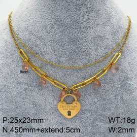 Stainless Steel Stone & Crystal Necklace