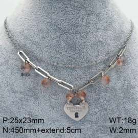 Stainless Steel Stone & Crystal Necklace