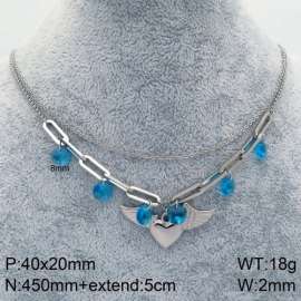 Stainless Steel Stone & Crystal Necklace
