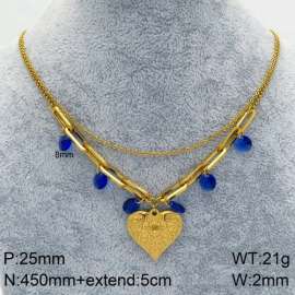 Stainless Steel Stone & Crystal Necklace