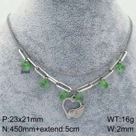 Stainless Steel Stone & Crystal Necklace