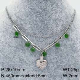Stainless Steel Stone & Crystal Necklace