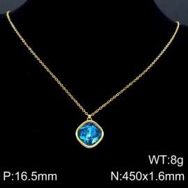 Stainless Steel Stone & Crystal Necklace