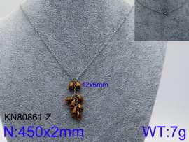Stainless Steel Stone & Crystal Necklace