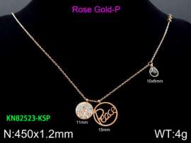 SS Rose Gold-Plating Necklace