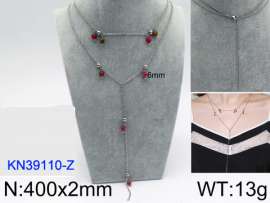 Stainless Steel Stone & Crystal Necklace