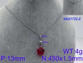 Stainless Steel Stone & Crystal Necklace